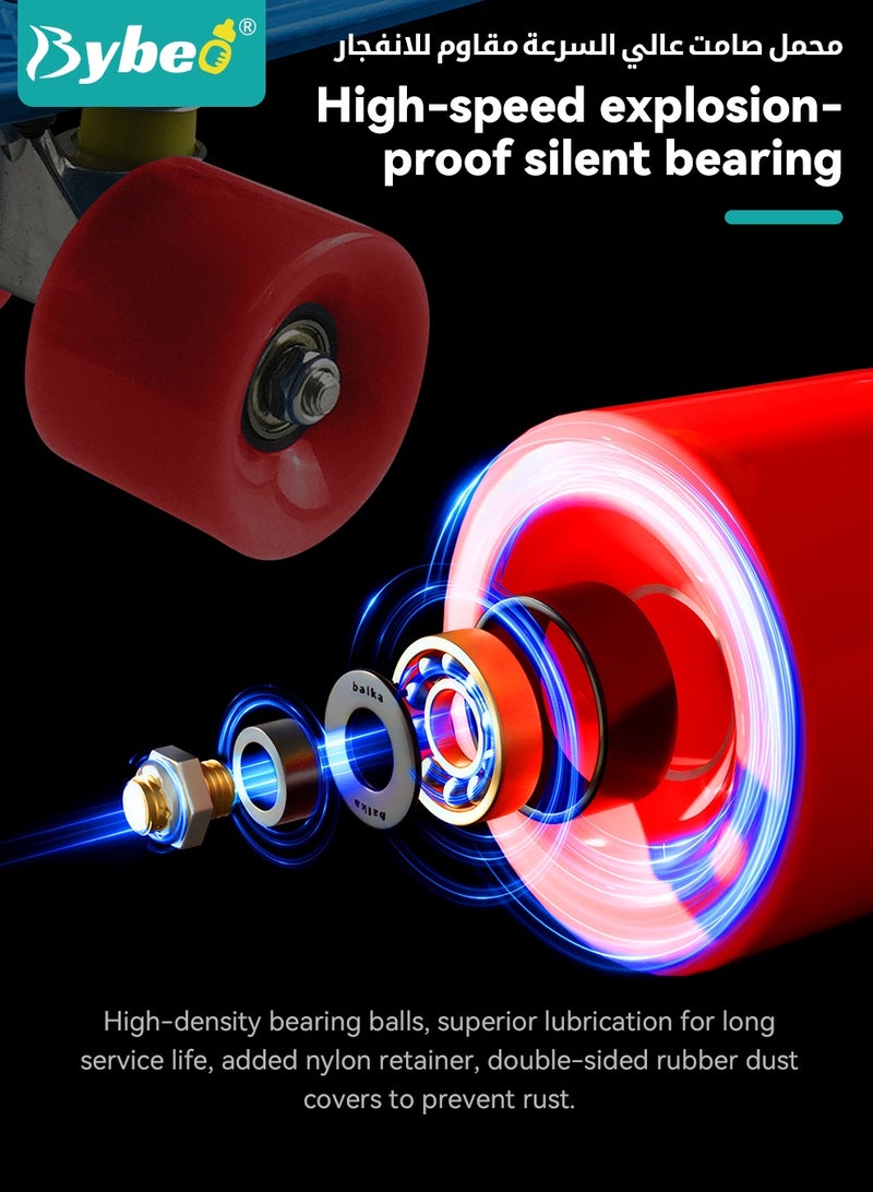 Bybeo Skateboard for Kids, 22” Skate Board with 6PCS Thickened protective gear, Beginner Skateboard for Girls Boys Youths Beginners Students, Best Gift for Ages 4-6/6-12, Starter Complete - Image 5